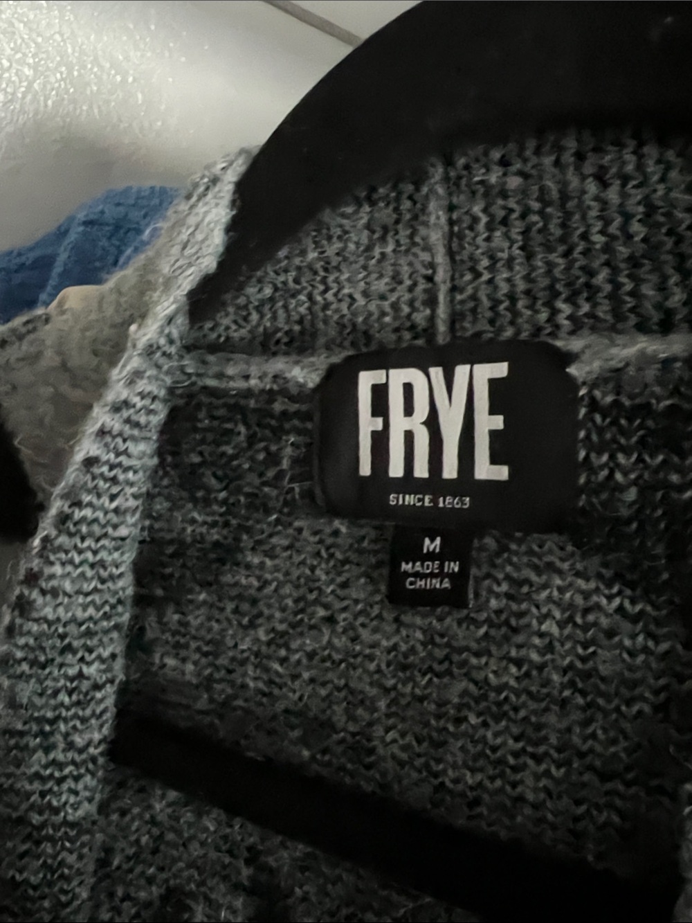 Frye Women's Open‎ Front Cardigan Patch Pockets Aztec Print Jacquard Knit - Picture 2 of 5